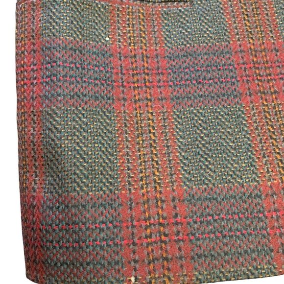 Vintage Plaid Wool Blazer Career Options Red Jacket Size 12 - Picture 6 of 8